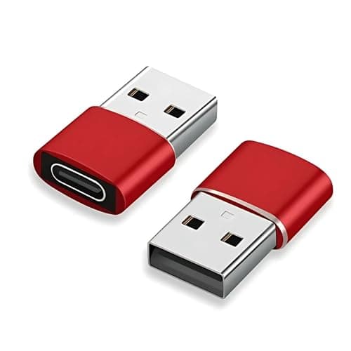 Betron USB to USB C Adapter, Compact Design, 3 Pack (Red) — view 4
