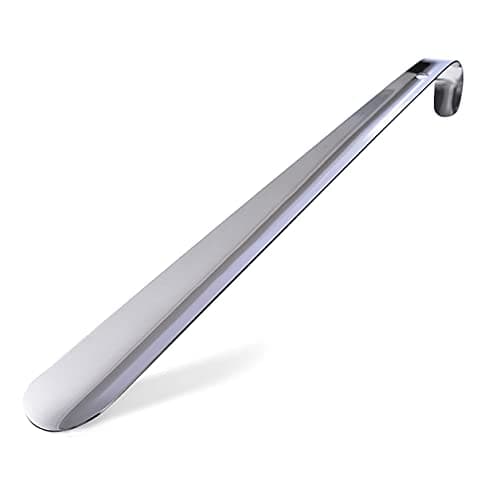 ACEBON Metal Shoe Horn Long Handle, Portable 16" Long ShoeHorn, Easy to Take for Travel Use, Stainless Steel Shoe Helper Stick for Women, Men, Kids, Seniors, Elderly, Disabled