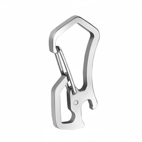 LOVIVER Outdoor Keychain Clip Carabiner Keychain Hook Bottle Opener Multitool Clip Portable Stainless Steel Fast Access Quick Release suitable for hiking camping commuting travel