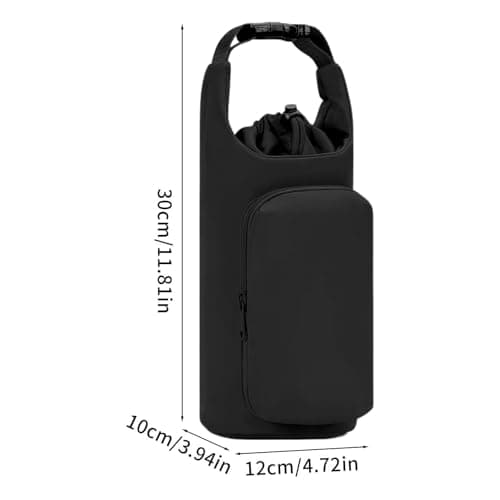 Water Bottle Holder with Strap Insulated Drawstring Carrier with Pocket — view 5