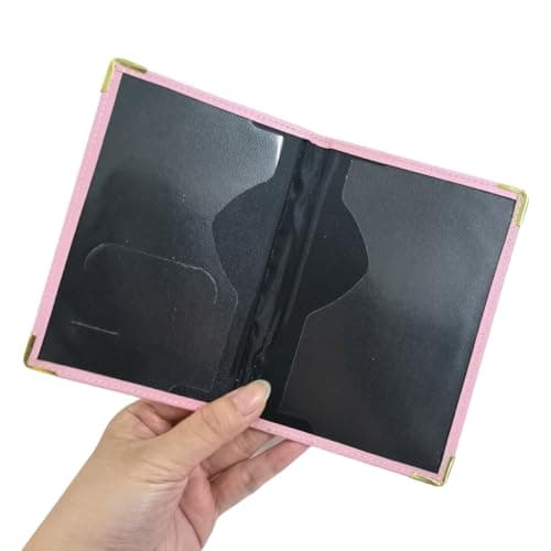 SamHeng British Passport Holder, UK Passport Wallet for Men Women, PU Leather Passport Cover for Travel (Pink) — view 6