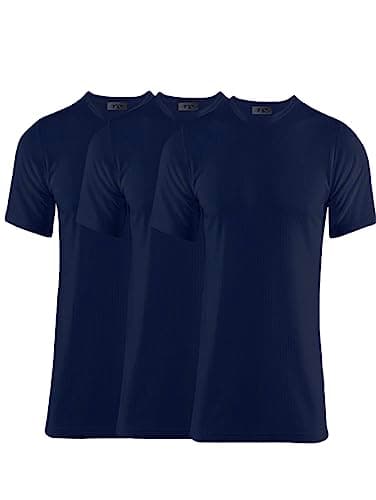 Thread Linens 3 Pack Mens Thermals T Shirt, Body Warmer Base Layer Thermal Underwear Mens Top for Men Size S-XXL (Navy, L)