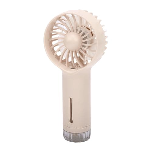 OEBUAFI Handheld Mist Spray Fan USB Rechargeable Portable Cooling Fan with 3 Speeds Fine Mist Spray for Outdoor Travel Home Office Use (Cream White) — view 4