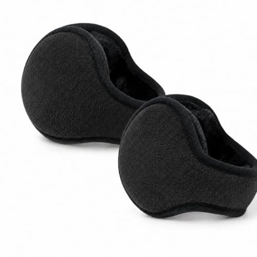 NWDEY 2 Pack Winter Warmers Ear Muffs for Women and Men，Black*Black