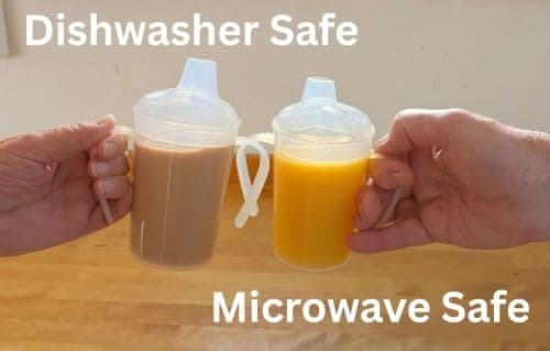 2 Pack - 300ml, Adult Sippy Cups with Twin Handles & Wide Spout. Non Spill — view 6
