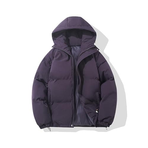 Anbiryeik Women Winter Puffer Down Jacket Hooded Waterproof Quilted Short Coat with Pockets Lightweight Ladies Parka Jackets Zip Up Windproof Packable Casual Warm Outwear for Travel Outdoor Purple XXL — view 4