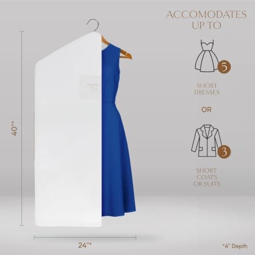 Hayden Hill Luxury Organic Cotton Garment Bag for Hanging Clothes Short 40" — view 3