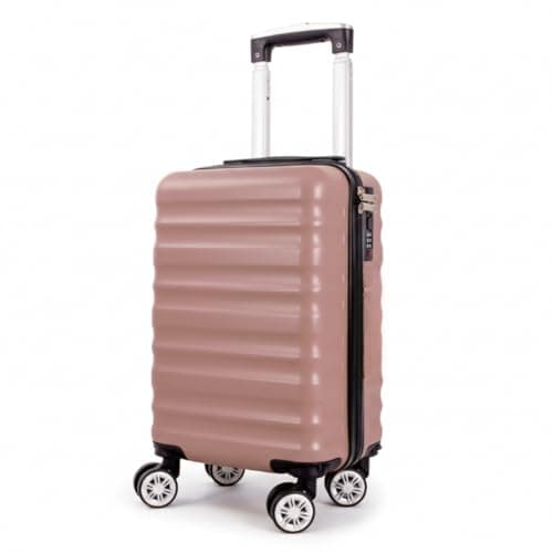 40x25x20cm Underseat Cabin Suitcase with Removable Wheels – Soft Shell Carry on Trolley Lightweight Spinner Luggage Detachable Wheels 1628 (Rose Gold) — view 2