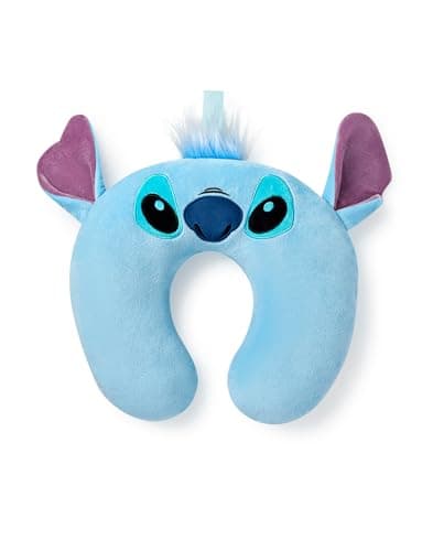 Disney Lilo & Stitch Travel Pillow & Eye Mask Set | Blue Furry Neck Pillow & Sleepwear Eye Cover for Ladies & Girls | Matching Travel Set with 3D Ears for Adults & Teens | Ohana Movie Merchandise Gift — view 5