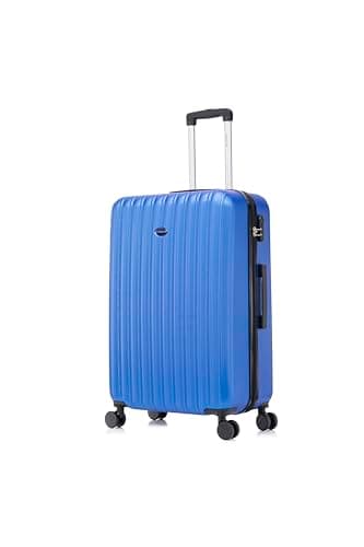 Aerostar 28" Large Suitcase Super Lightweight 4 Wheel Dual Spinner ABS Hard Shell Check in Luggage with Integrated Combination Lock for 23kg (Royal Blue, 100 Litre)