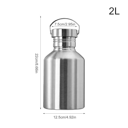 2 Litre Water Bottle Stainless Steel With Handle, Leak-Proof Lid & Filter — view 4