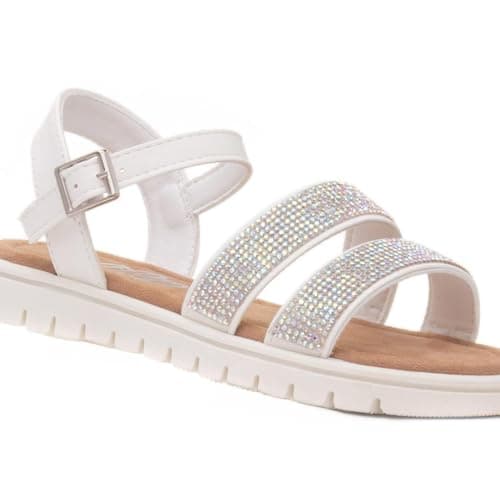 Lilley Junior Snowdonia Girls White Buckle Sandal - Size 2 UK - White — view 6