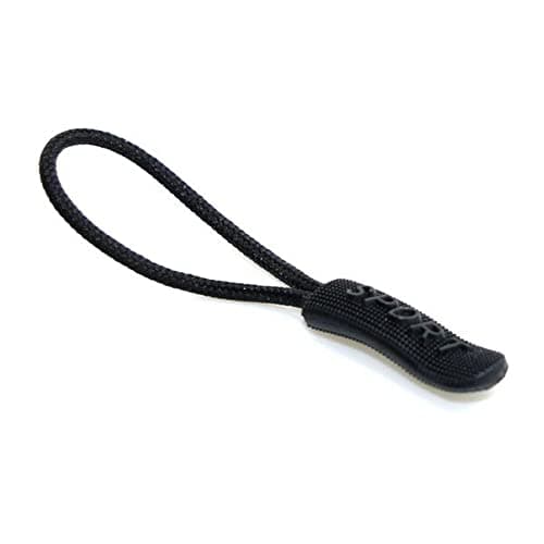 Zipper Pulls Zip Extension Zipper Tag for Clothes Backpacks Traveling Case Handbag Purse Zipper Replacement Tag Tents (Black A2044, 6 Pieces)