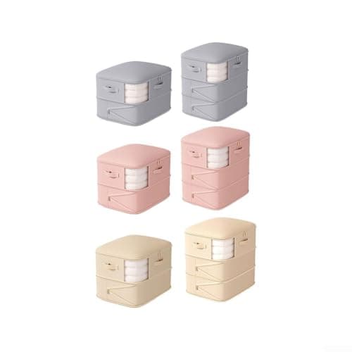 Self Compression Storage Bag Large Capacity Space Saver(Beige 3-tier) — view 5