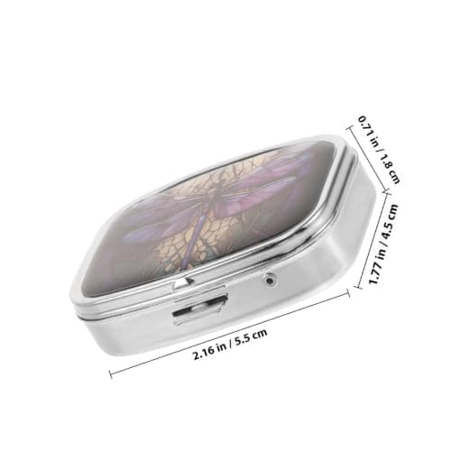 Silver Iron Two-Grid Pill Box for Vitamins and Manicure Accessories — view 2