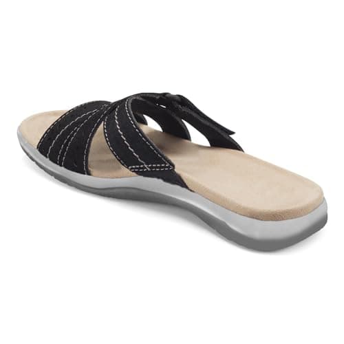 Ladies Flat Sandals Wide Fit Slip On Slide Sandal Open Toe Comfortable Breathable Classic Casual Lightweight Beach Sandals Summer Pool — view 4