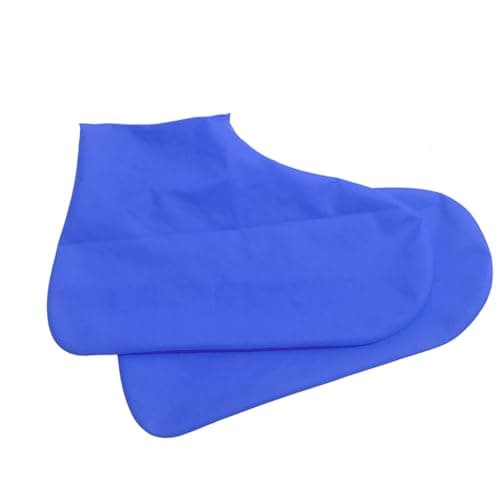 Cloimei Shoe Covers Anti Slip Durable Lightweight Rain Boot Protectors for Adults Outdoor Walking Travel Latex Material 2 Pack (Blue) — view 5
