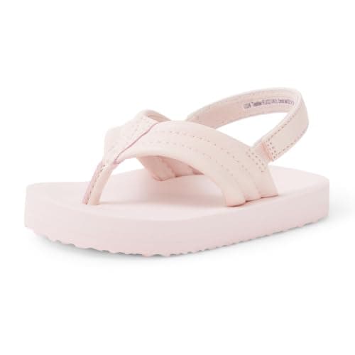 Amazon Essentials Unisex Kids Flip Flop with Back Strap, Pale Pink, 6 UK Child