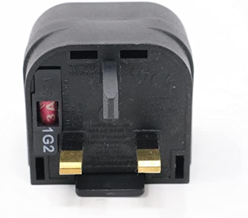 INSPIRETECH Euro to UK Converter. 2 Pin European Power Supply to 3 Pin UK Plug European to UK Adapter (Black) — view 3