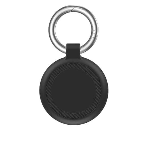 AirTag Holder AirTag Silicone Case, with Key Ring, TPU Waterproof Protective Case for AirTags Keychain for Keys, Bags, Luggage, Pet Collar, Anti-Lost and Scratch-Resistant, Fully Covered (Black) — view 2