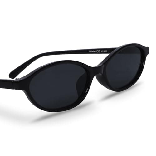 GUVIVI Retro Oval Sunglasses for Women 90s Cat Eye Shades UV400 protection — view 5