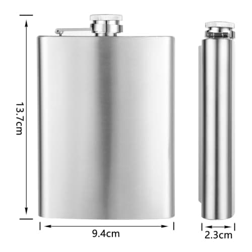 ASelected 8OZ Hip Flasks for Women Men with Funnel Stainless Steel Pocket Flask Whisky Flask Fit for Hiking Party and Barbecue — view 2