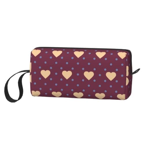 Meymuise Makeup Bag, Polka Dot and Heart Maroon — view 2