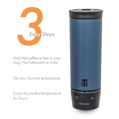 ThermoJoe 16 Oz. Rechargeable Heated Smart Travel Mug for Coffee and Tea with Temperature Control — view 2