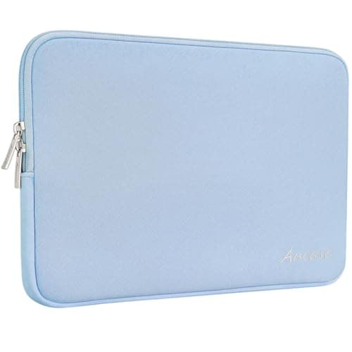 Aucase 13 13.3 14 inch Laptop Sleeve Leather Case, Water Resistant Puffy Protective Bag for Macbook Pro 14 Macbook Air 13 inch/HP/LENOVO/ACER/ASUS/DELL Chromebook Matebook 14