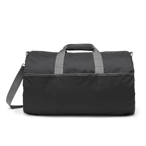 Amazon Essentials 20" (50.8 cm) Large Foldable Nylon Duffel Bag for Travel/Storage with Zipped Pockets, 30 pounds (13.6 kg) Capacity, Black