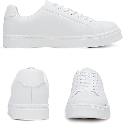 Men's Sneakers Casual Shoes Lightweight Leather White Black — view 6