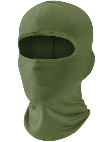 fuinloth Balaclava Ski Mask Motorcycle Cooling Summer UV Unisex Army Green
