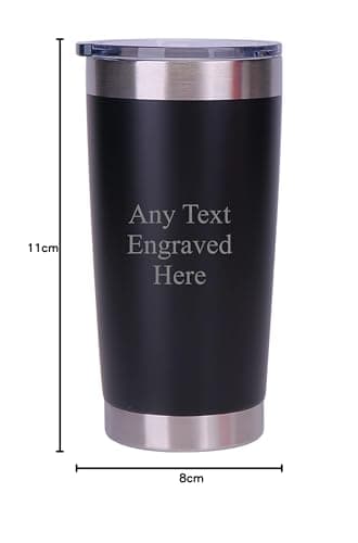 [Custom] Personalised Engraved Black Any Message Double Wall Insulated Cup 500ml 17.5oz Hot Cold Coffee Tea Ideal for Birthday Mothers Day Christmas Wedding/Anniversary/Birthday/Retirement — view 3