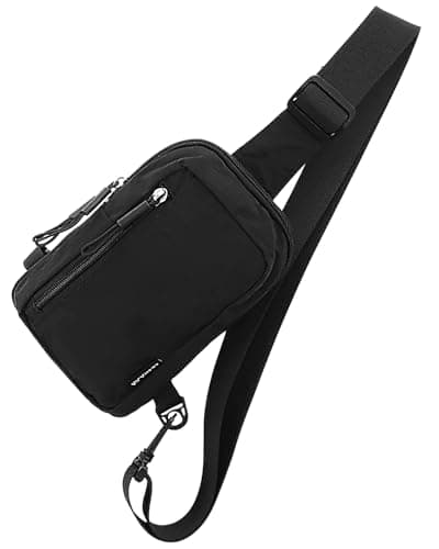 Small Cross Body Bag, Water Resistant Nylon Sling Chest Pack for Men Women