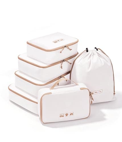 ECOHUB Packing Cubes 6 Piece Set, Smart Organiser with Labels, Recycled