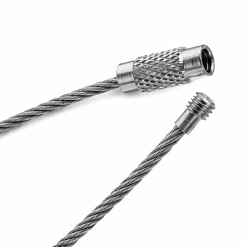 AKORD 10-Piece Stainless Steel Wire Keychain Cable Keyring with Twist Barrel Connector - Durable Metal Luggage Tag Loops, 15cm Length, Silver — view 4