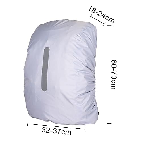 PAPABA Waterproof Backpack Cover Rain with Reflective Strip Storage Bag Anti-theft for Camping School Bags White L — view 4