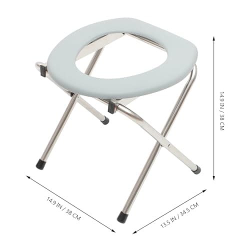 Healeved Portable Folding Toilet Stool Chair Lightweight Foldable Commode for Elderly Pregnant Women Indoor and Outdoor Use Easy to Clean and Store — view 2