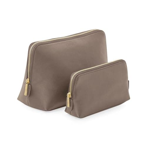 BagBase BG751 Boutique Accessory Case - Saffiano Leather-Look PU - Travel Toiletry & Makeup Bag - Classic Styling & Zip Closure - Large - Soft White — view 3