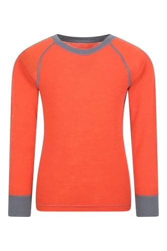 Mountain Warehouse Merino Kids Thermal Baselayer Top Orange 3-4y