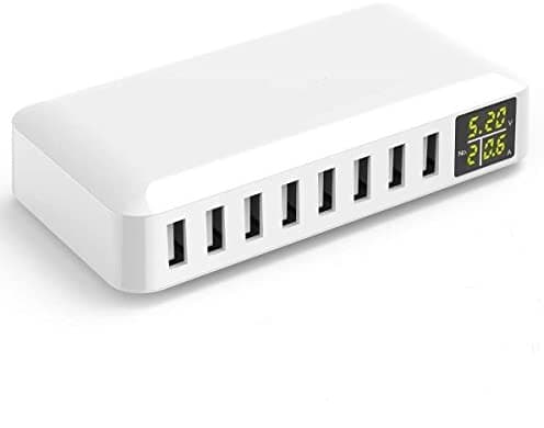 Kitbox Multi USB Charger UK Plug 40W Charging Station 5V/2A per Port USB Charging Hub with Display Fast Phone Charger for iPhone 15/14/13/12/11 Pro Max/SE/XR/XS/8/7/6/Samsung S9/Pixel 8/7 etc — view 4