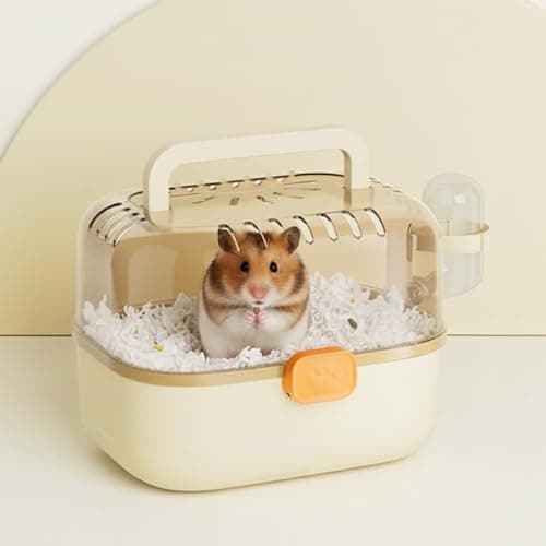Hamster Carrier Travel Cage with Water Bottle for Golden & Dwarf Hamsters