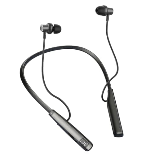 Bluetooth 5.4 Magnetic Neckband Earphones, 100H Playtime, LED Display