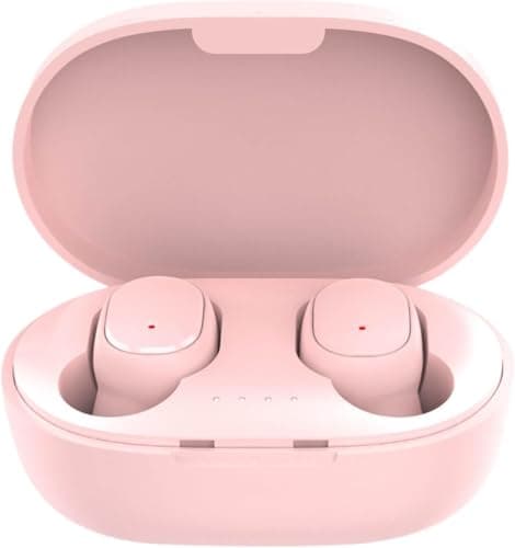 Pink Bluetooth Headphones - Wireless Earbuds - in-Ear Design Earphones - Ear Buds Headset, 𝖧𝗂-Fi Sound Quality, CVC6.0 Noise Cancelling, 𝘐𝘗𝘟4 𝘞𝘢𝘵𝘦𝘳𝘱𝘳𝘰𝘰𝘧, for Bussiness Sport Travel
