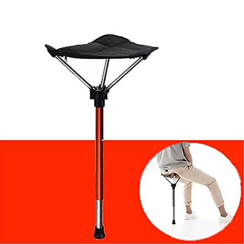 Rapoyo Adjustable Telescopic Folding Stool, Portable Single Leg High Chair, Tall Slacker Chair, Black Aluminium, Modern Style, For Outdoor Camping, Walking, Traveling — view 5
