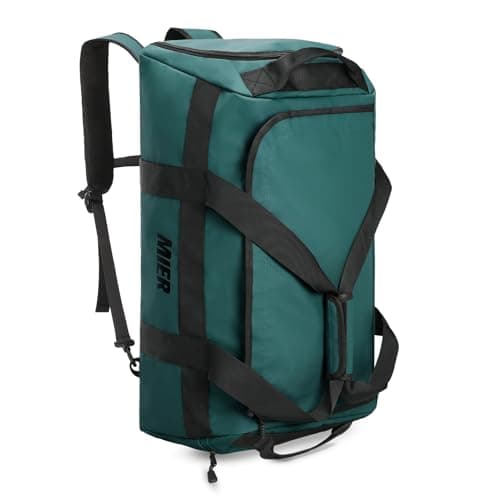 MIER Men's 60L Gym Duffle Bag Large Weekender Travel Duffel Backpack, Dark Teal, 25.5 inches x 13.3 inches x 11 inches, Casual