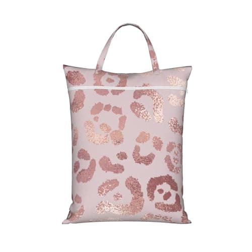 Leopard Print Cheetah Rose Gold,Travel Dirty Laundry Bag Foldable Dirty Clothes Bag Durable Storage Bag