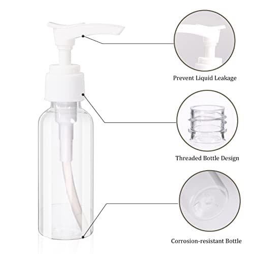 4 Pack Transparent Travel Bottles Pump Bottle Clear Mini Soap Dispenser Plastic Foamer Bottle Travel Pump Bottle for Lotion, Toiletries, Shampoo — view 2