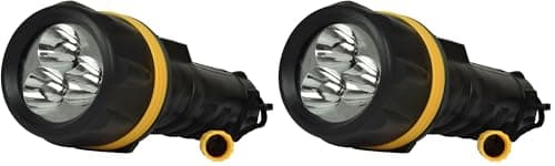 MERCURY Heavy Duty LED Rubber Torch Powered by 2 x D Type Batteries Not Supplied (Pack of 2)