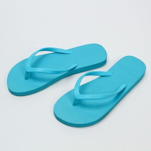 Jhebeks Sky Blue Flip Flops Womens Uk Flat Lightweight Slim Sandals Non Slip Flip Flops Comfortable Summer Beach Walking Cushion Sandals Slip On Indoor Outdoor for Shower Bathroom Size 5.5 — view 3